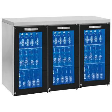 Barkühlschrank links mit 3 Glasflügeltüren, 90/120 Flaschen