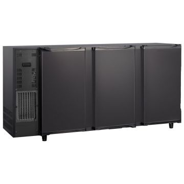 Barkühlschrank mit 3 Flügeltüren, 587 Liter, -2°/+8°C - schwarz lackiert