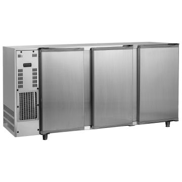 Barkühlschrank mit 3 Flügeltüren, 587 Liter, -2°/+8°C - Edelstahlausführung