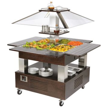 Bainmarie-Buffet, Inselmodell, 4x GN 1/1 H=150 mm, Haube nicht absenkbar
