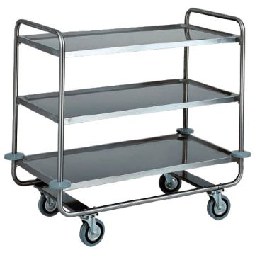 Service-Wagen in Edelstahl mit 3 Ebenen 1050x550 mm