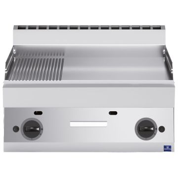 Gas-Grillplatte, Tischmodell, 1/3 gerillt und 2/3 glatt