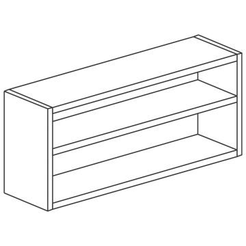 Wandhängeschrank mit Zwischenboden, offen, 400x400 mm