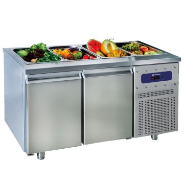 Saladette mit 2 Türen GN 1/1, 4x GN 1/1 H=150 mm, -2°/+8°C
