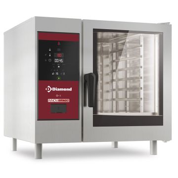 Gas Kombidämpfer mit Boiler & Konvektion 6x GN 1/1+ Reinigung (867x850x808mm)