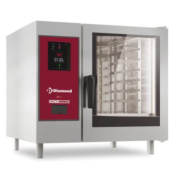 Elektro Kombidämpfer  "TOUCH" mit direkter Dampfzufuhr und Konfektionsofen 6x GN 1/1 + Reinigung (867x850x808mm)