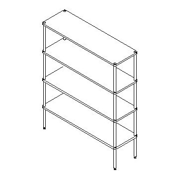 Regal aus Edelstahl mit 4 Regalböden, 1400x500x1800 mm