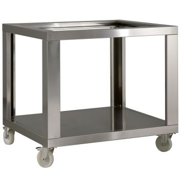 Untergestell "Inox-Optik" für 2x GL6/35-D, mit Rädern, 2 mit Bremse (1210x1215x700mm)