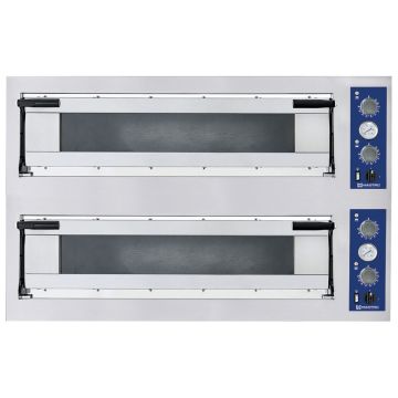 Elektro-Pizzaofen für 9+9 Pizzen ø 35 cm, mechanische Bedienung
