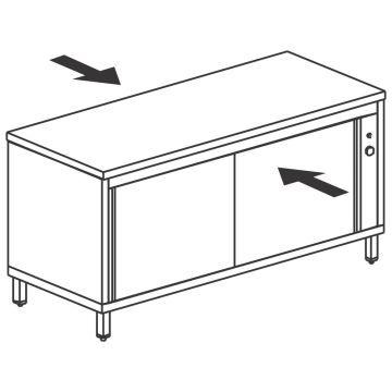 Durchreichewärmeschrank mit Schiebetüren, 1200x600 mm
