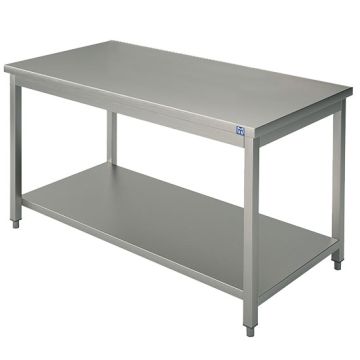 Arbeitstisch mit Zwischenboden, ohne Aufkantung, 700x700 mm