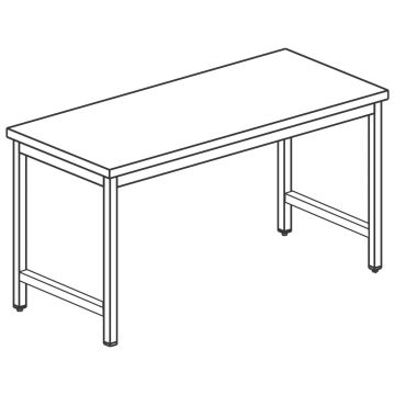 Arbeitstisch ohne Zwischenboden, ohne Aufkantung, 1000x600 mm