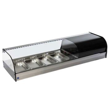 Tapaskühltheke mit gebogener Frontverglasung, 4x GN 1/3 H=40 mm