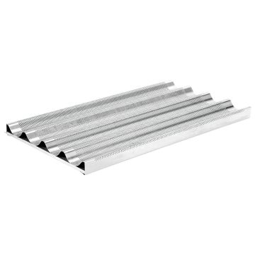 Perforiertes Aluminiumblech GN 1/1 für 4 Baguettes, silikoniert