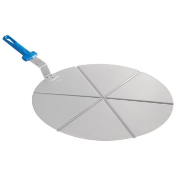 Pizzatablett mit Griff und Schneideschienen für 6 Stücke, ø 450 mm