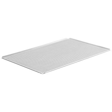 Backblech aus Aluminium unbeschichtet, 600x400 mm - 4 Seiten 45°, gelocht