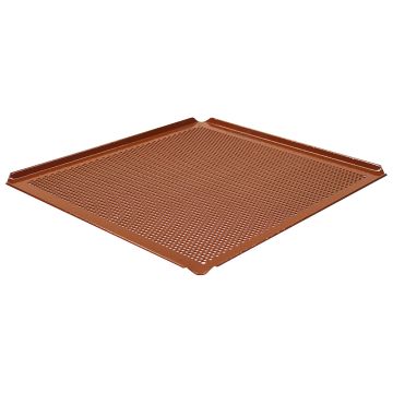 Backblech aus Aluminium, GN 2/3 - 4 Seiten 45°, Silikon, gelocht