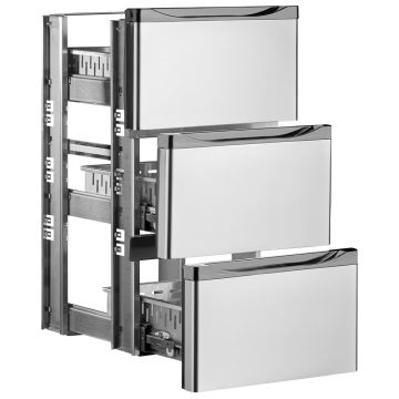 Kit Schubladenblock, Edelstahl, (1/3+1/3+1/3) x TAV (570x570x570mm)