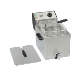 ROLLER GRILL Fritteuse mit Ablasshahn, mit Ablasshahn, 8 Liter